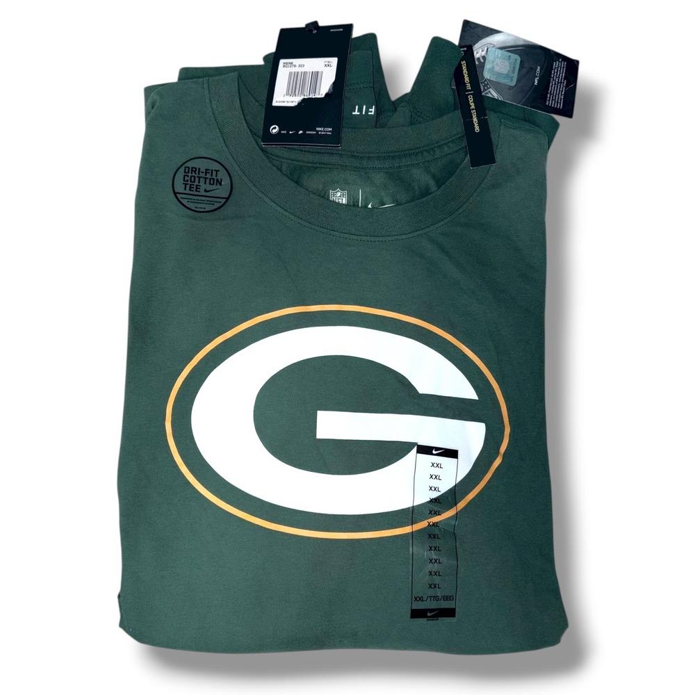 Nike Green Bay Packers NFL Dri-FIT Cotton Long Sleeve Tee‎ XXL NEW Sporty